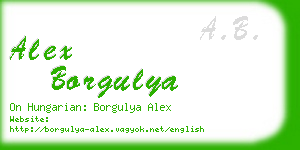 alex borgulya business card